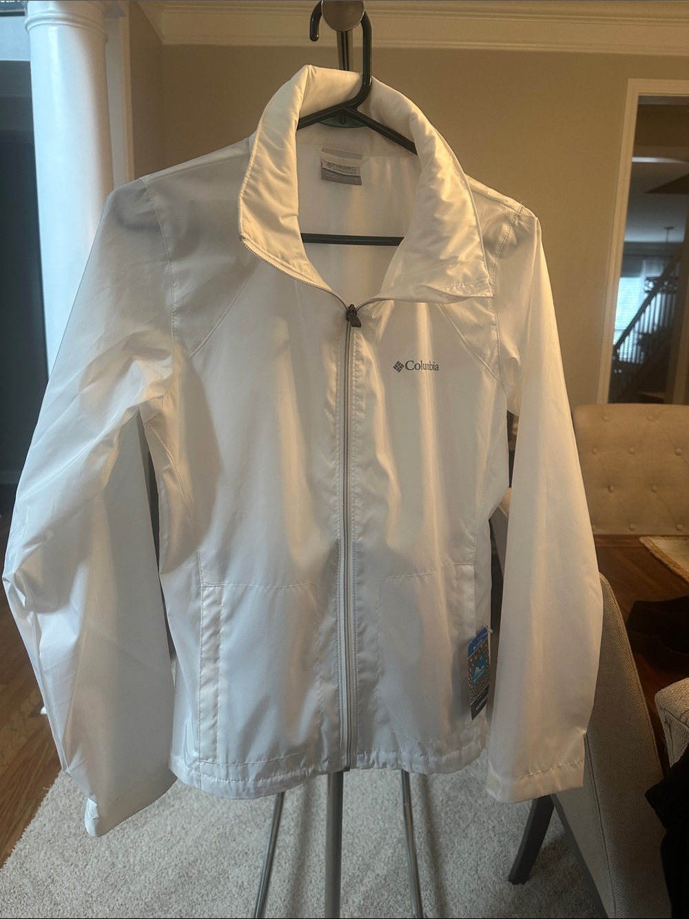 Columbia White Womens Windbreaker Rain Jacket